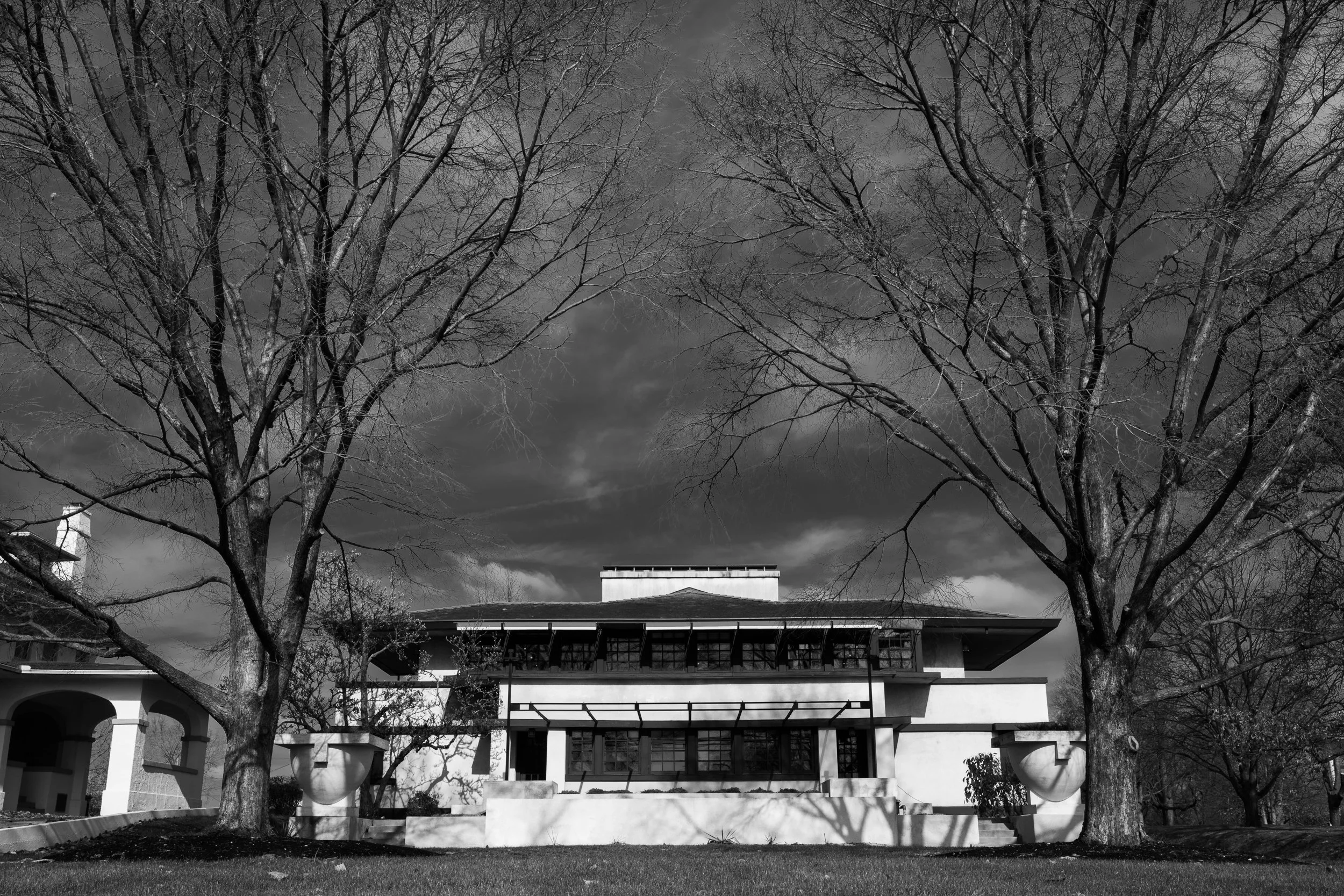 Weston House framed by Trees