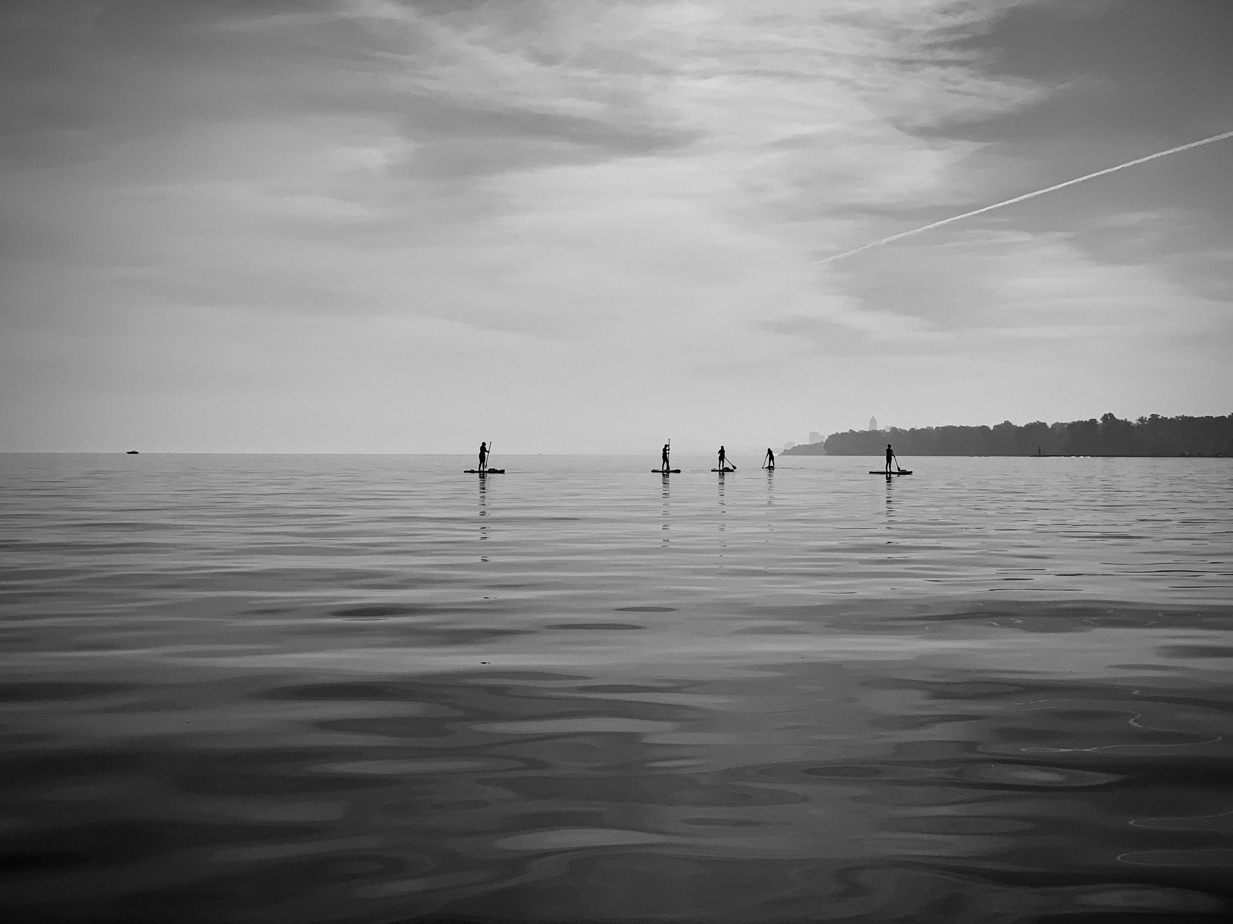 Five Paddlers on Glossy Lake