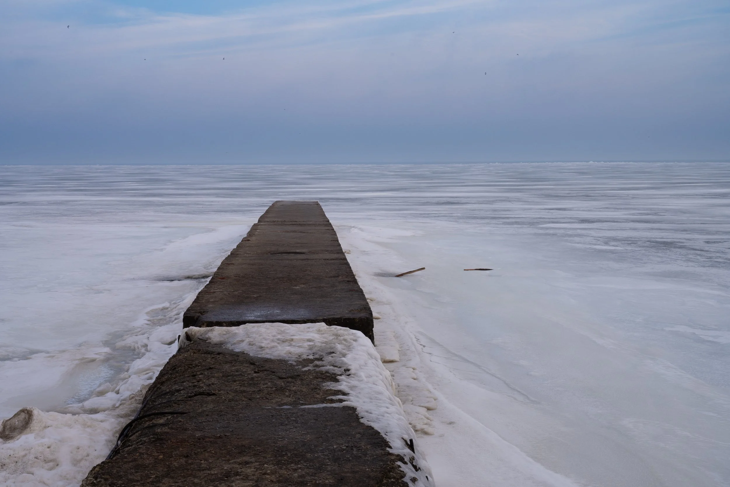 Frozen Jetty Rocky River
