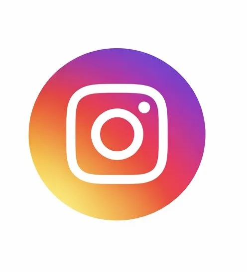 Instagram logo with a gradient background of purple, pink, and yellow.