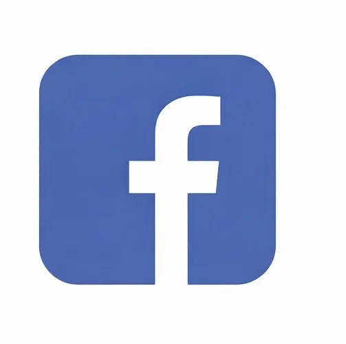 Facebook logo with a blue square and white lowercase 'f'.