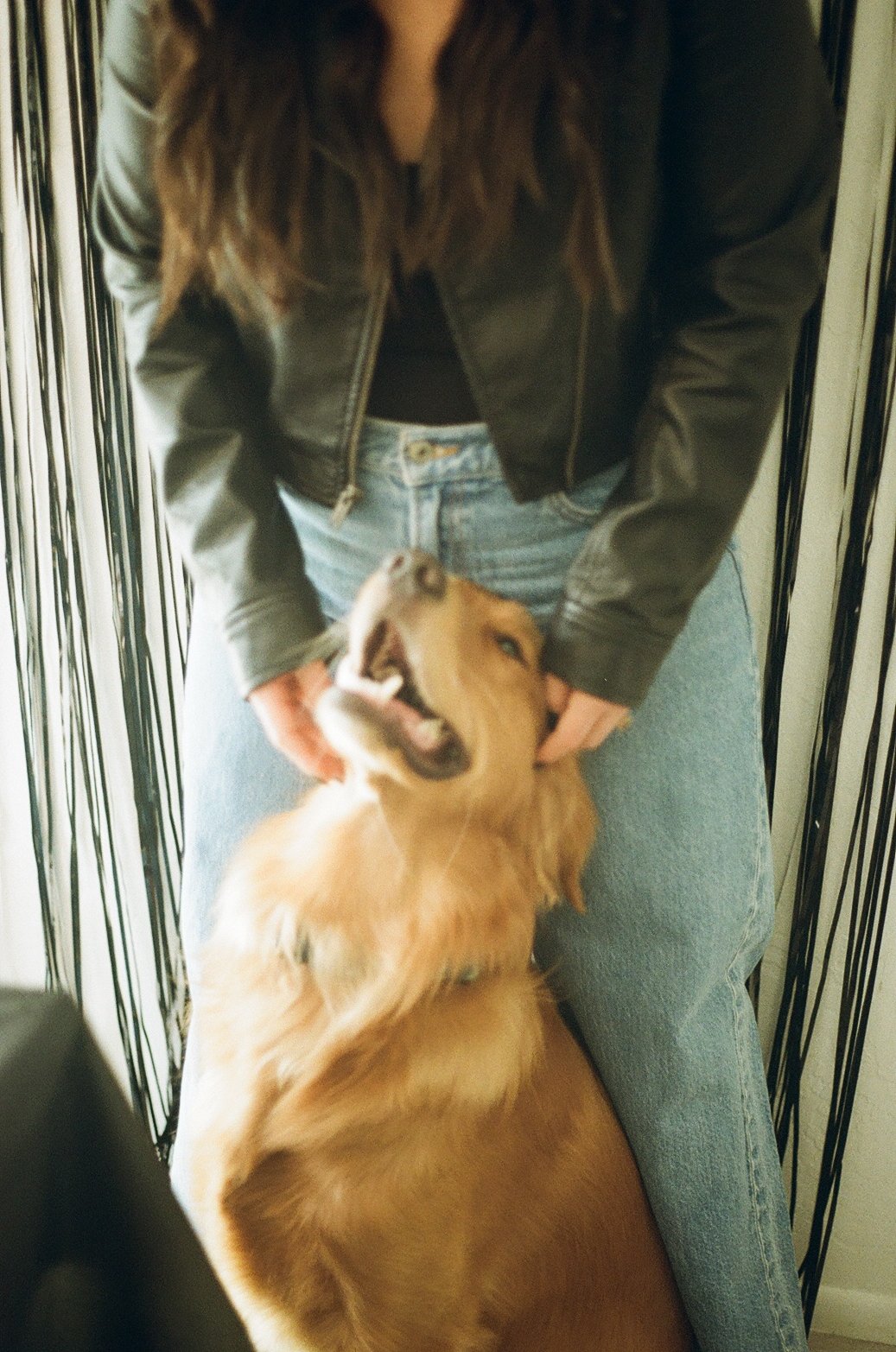 Cori and her dog, Riggs, a golden retriever.