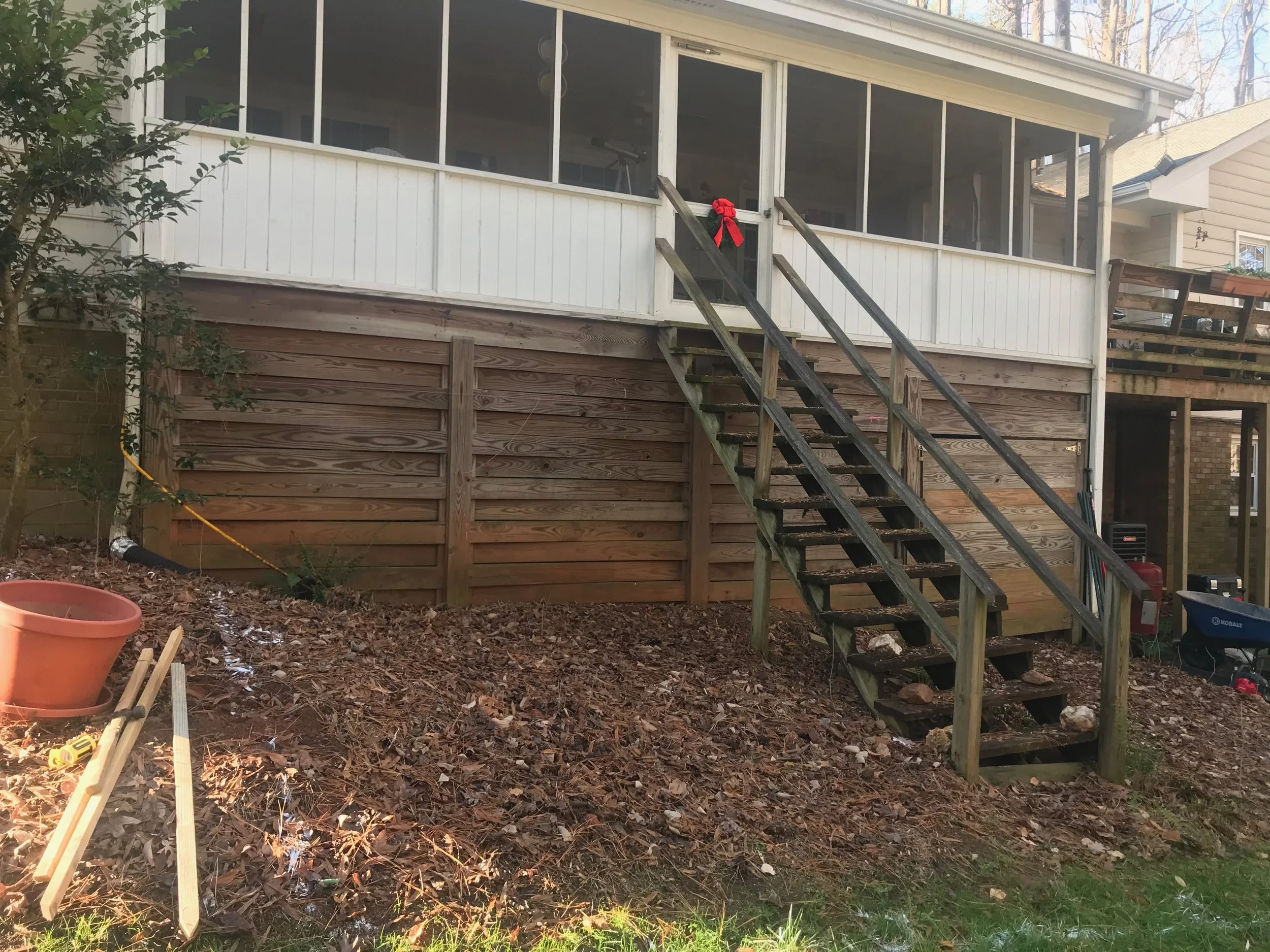 Job #1 BEFORE - steep stairs off screen room