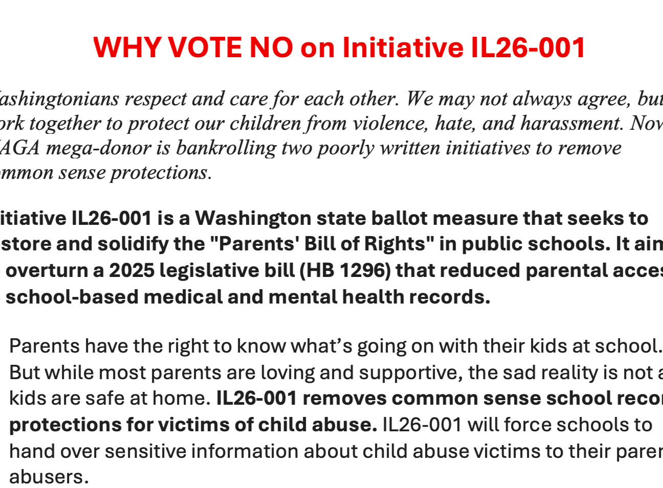 WHY VOTE NO on Initiative IL26-001