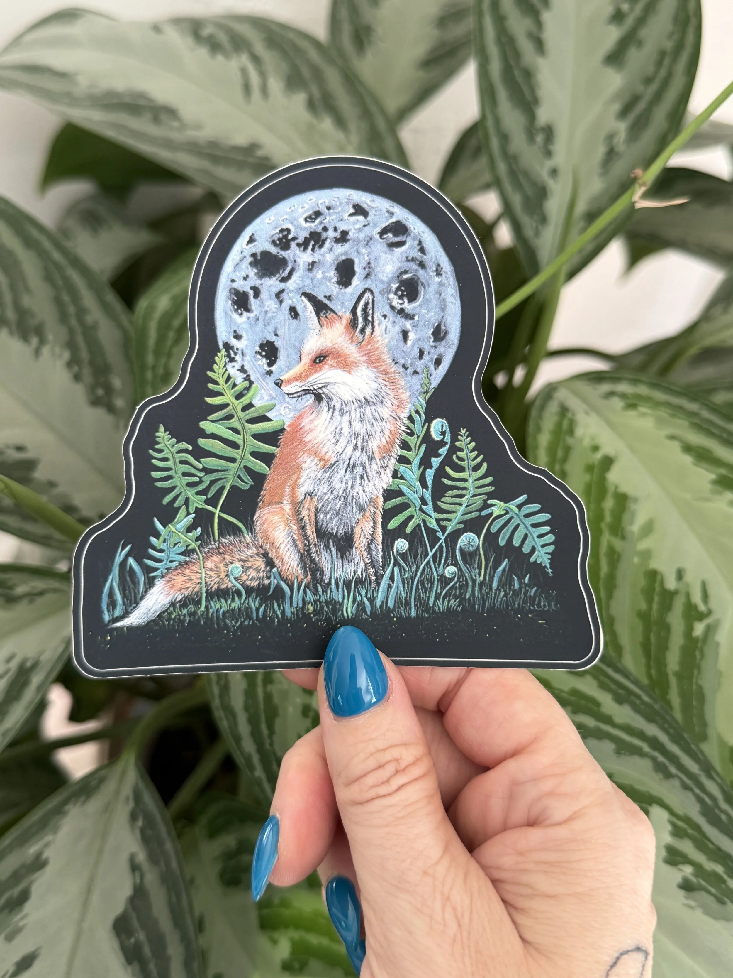 Blue Moon Fox Sticker