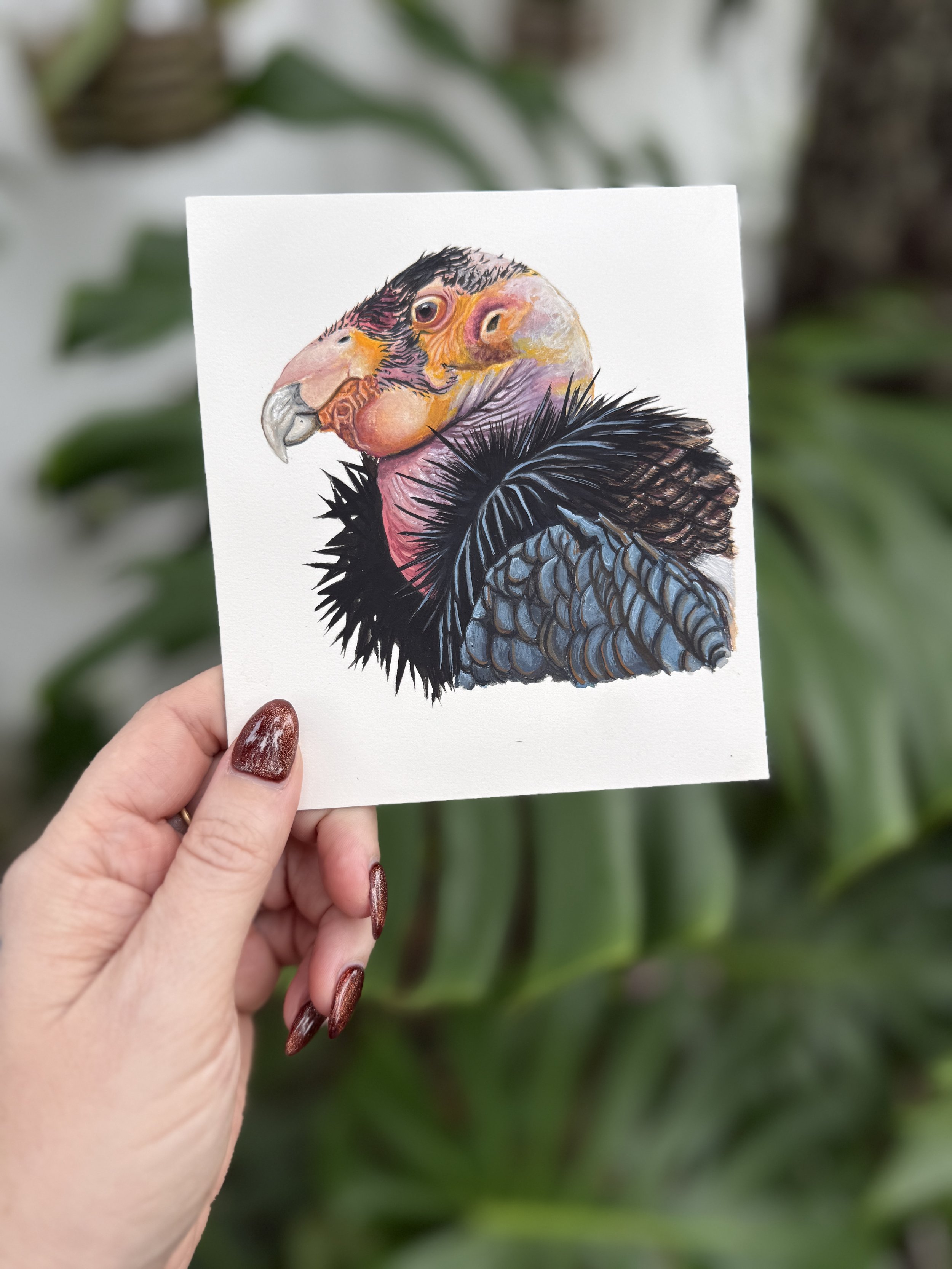 California Condor Original Painting - Frame and Mat INCLUDED