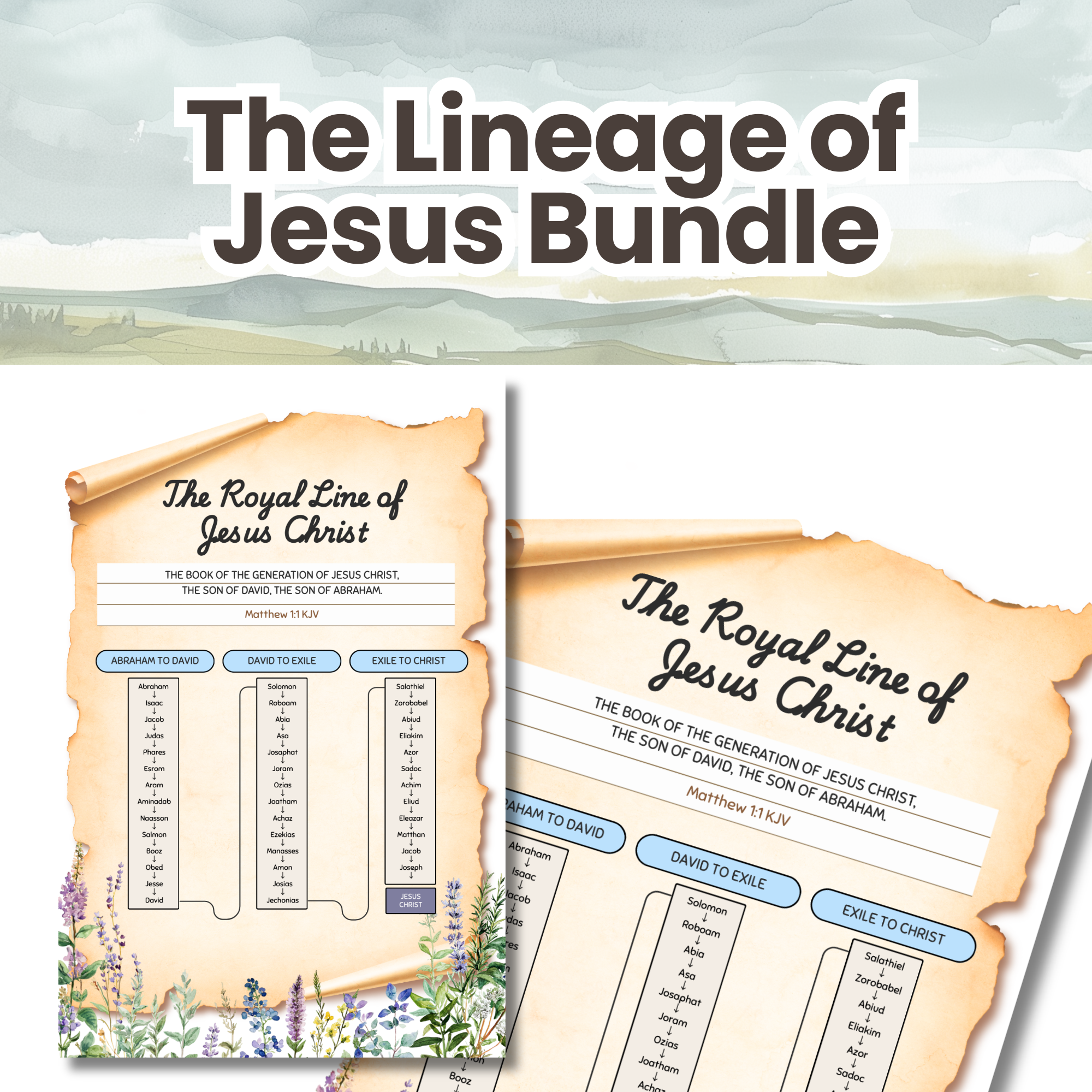 Bible genealogy study tools with charts and guides for understanding Scripture history