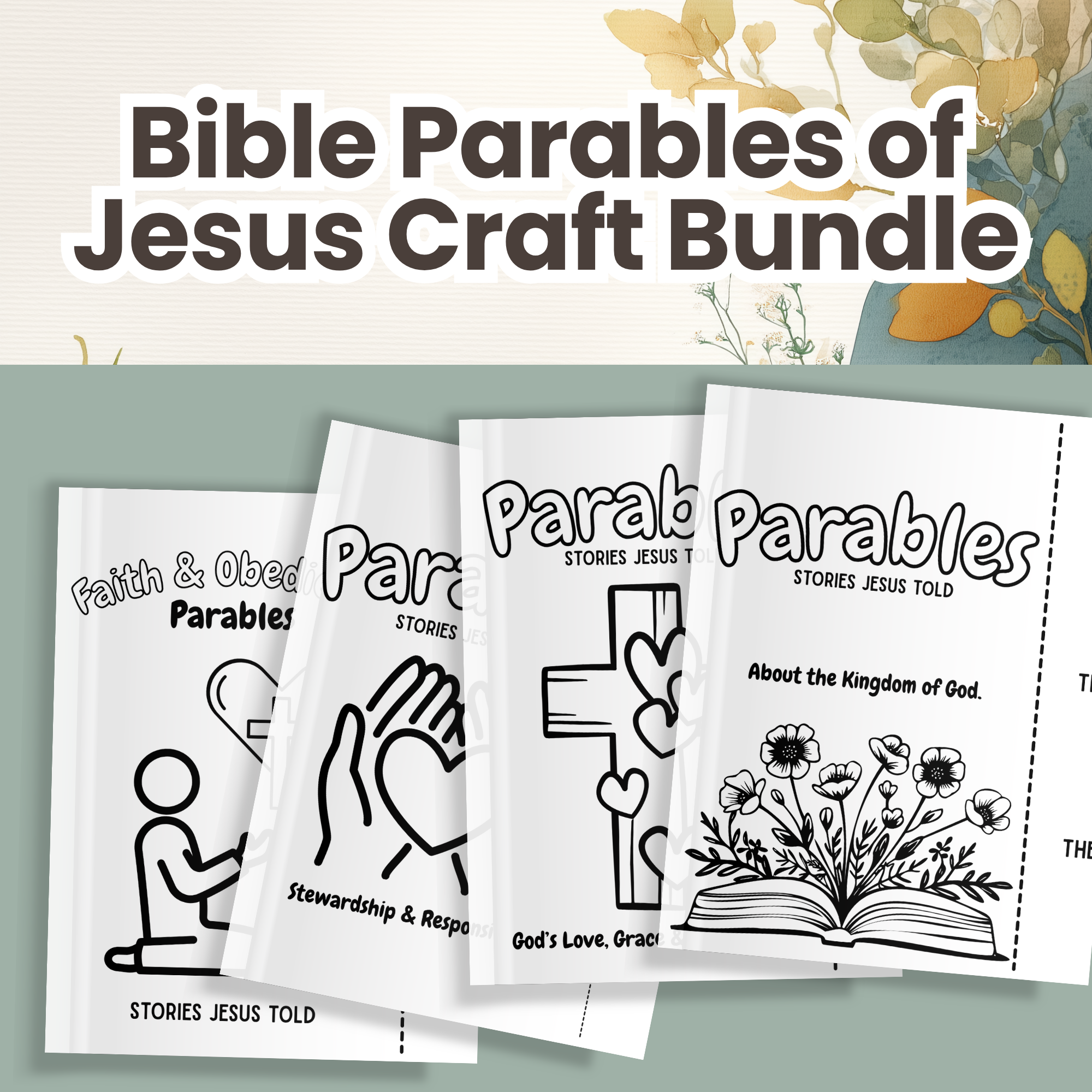 Bible Parables of Jesus Craft Bundle for Kids