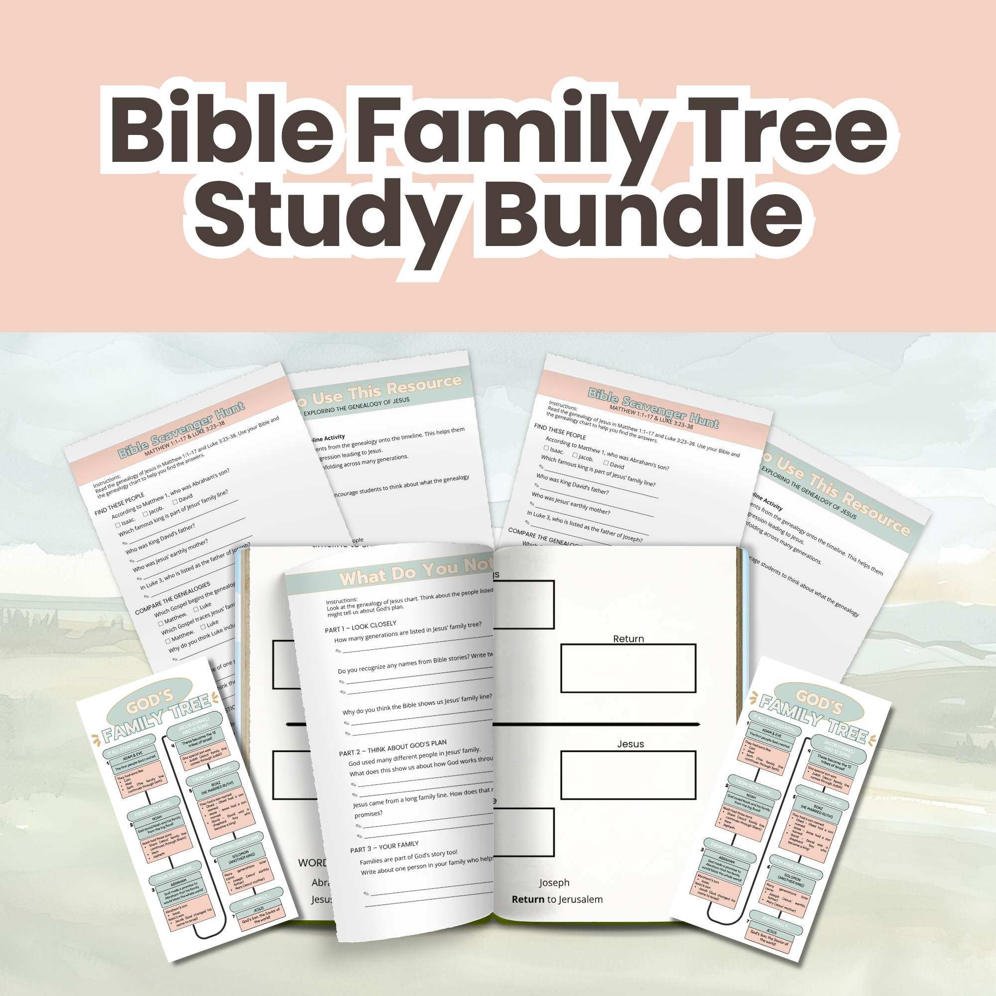 printable genealogy chart of Jesus Christ for deeper scripture understanding
