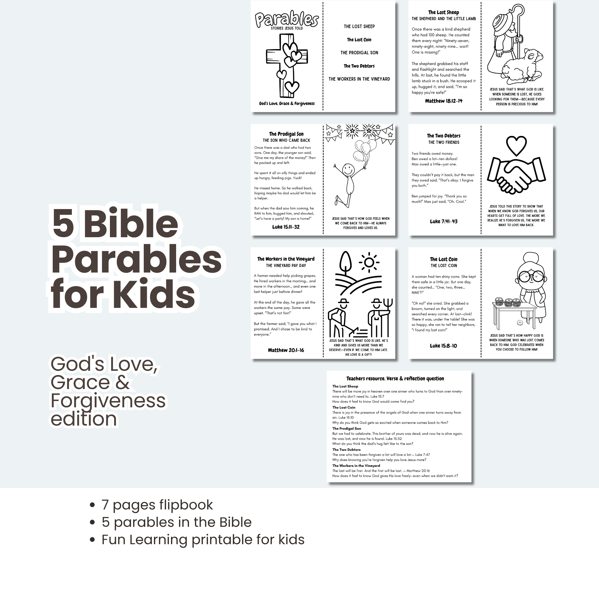 printable Bible crafts for children to learn parables of Jesus in a fun way