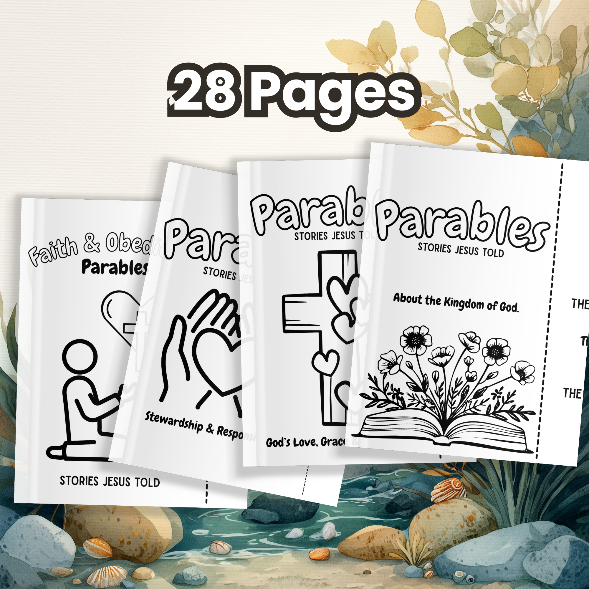 Christian kids activity bundle with scripture crafts and visual learning tools