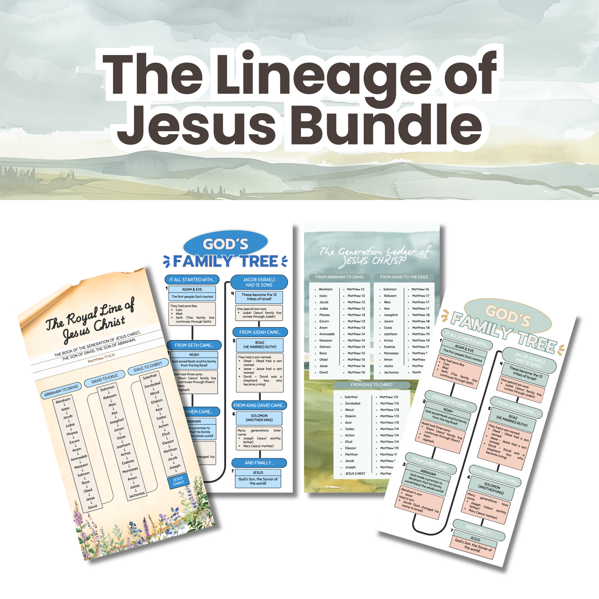 Bible study resources exploring the royal lineage of Christ with visual guides