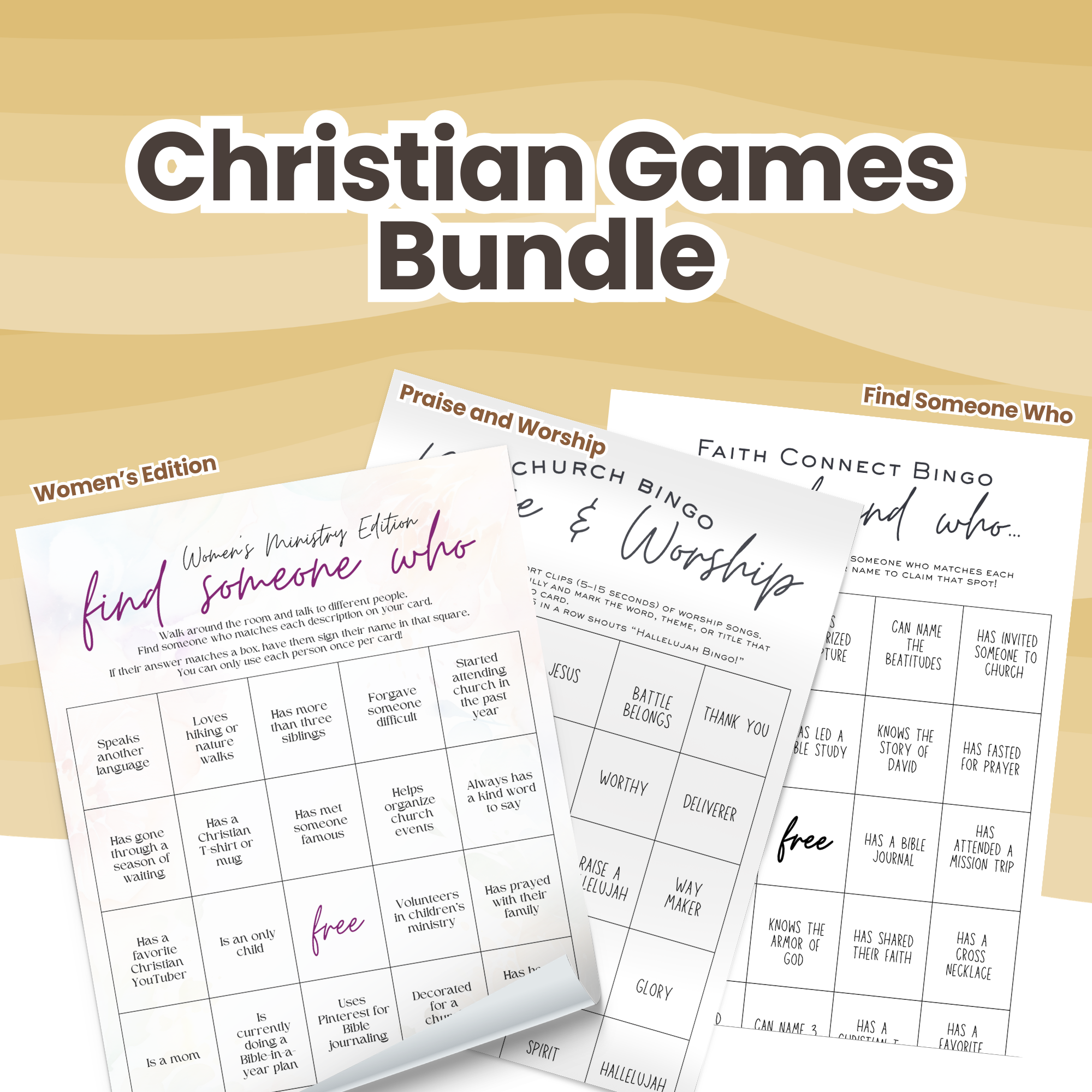 faith-based icebreaker bingo activity for church groups and social events