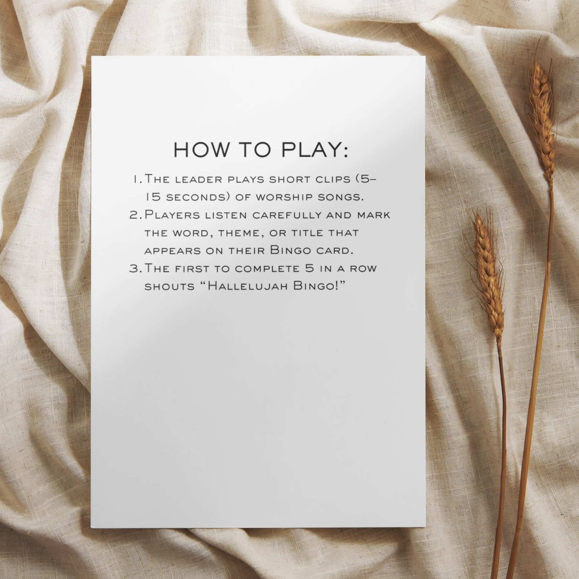 Christian bingo game printable for church fellowship and community gatherings