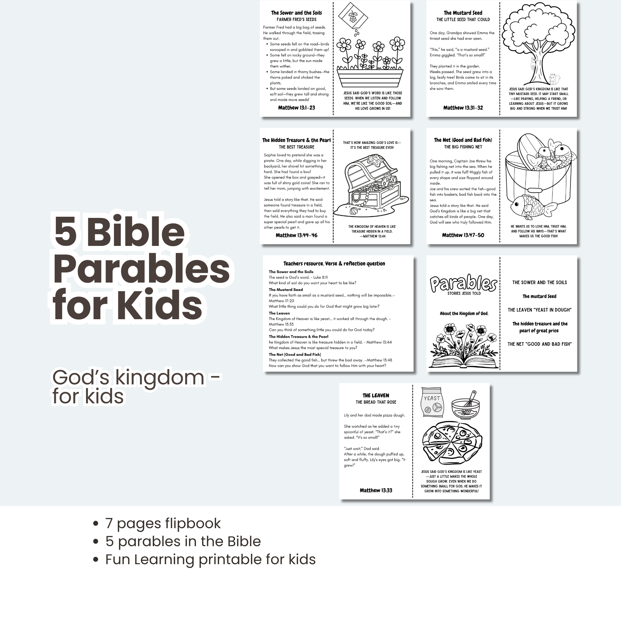 homeschool Bible lesson activities with interactive parables of Jesus crafts