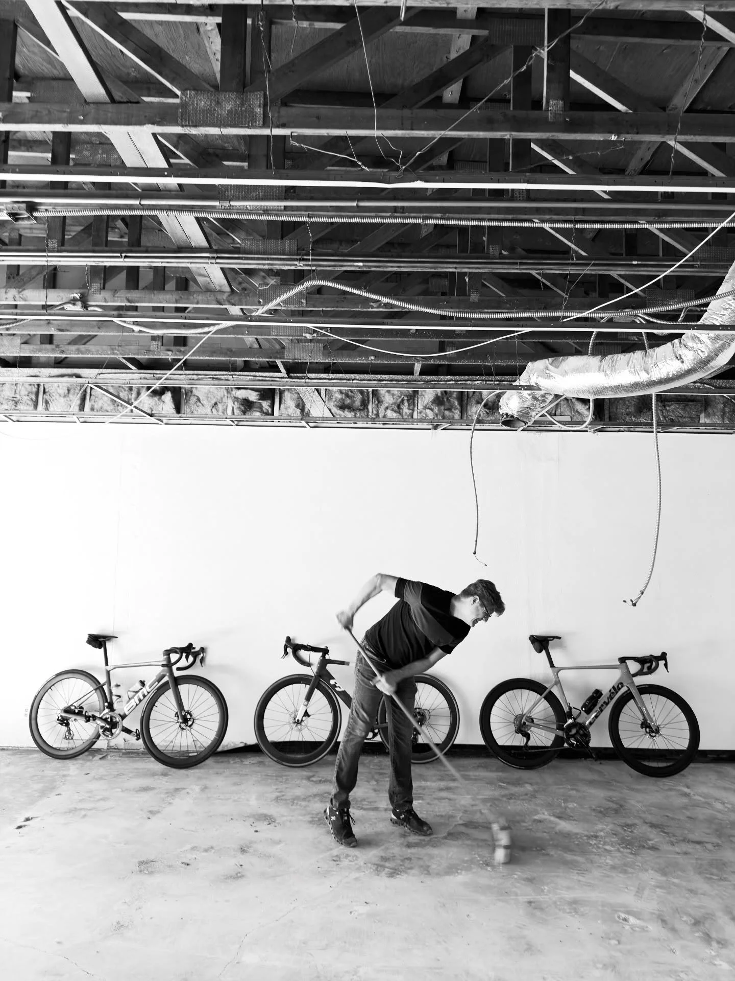 When your new bike shop has bikes before a ceiling&hellip; @bryan_dancecommander wouldn&rsquo;t have it any other way.

We&rsquo;re making some big progress at our new space, and can&rsquo;t wait to open this to our customers and community. #bikeshop