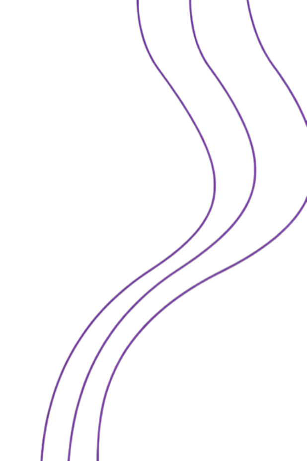 Black background with three wavy purple neon lines running vertically.