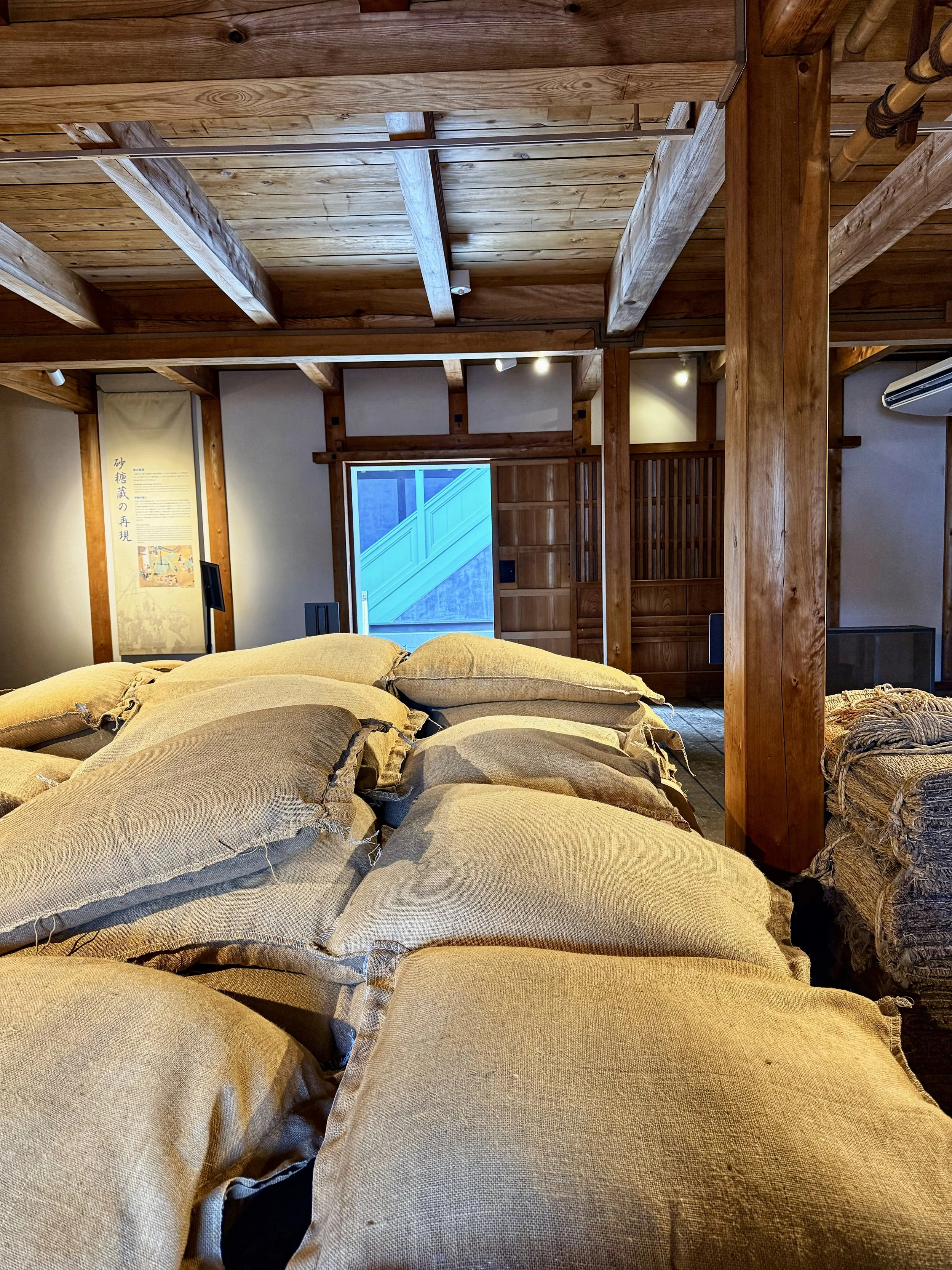 Sacks of sugar imported into Japan