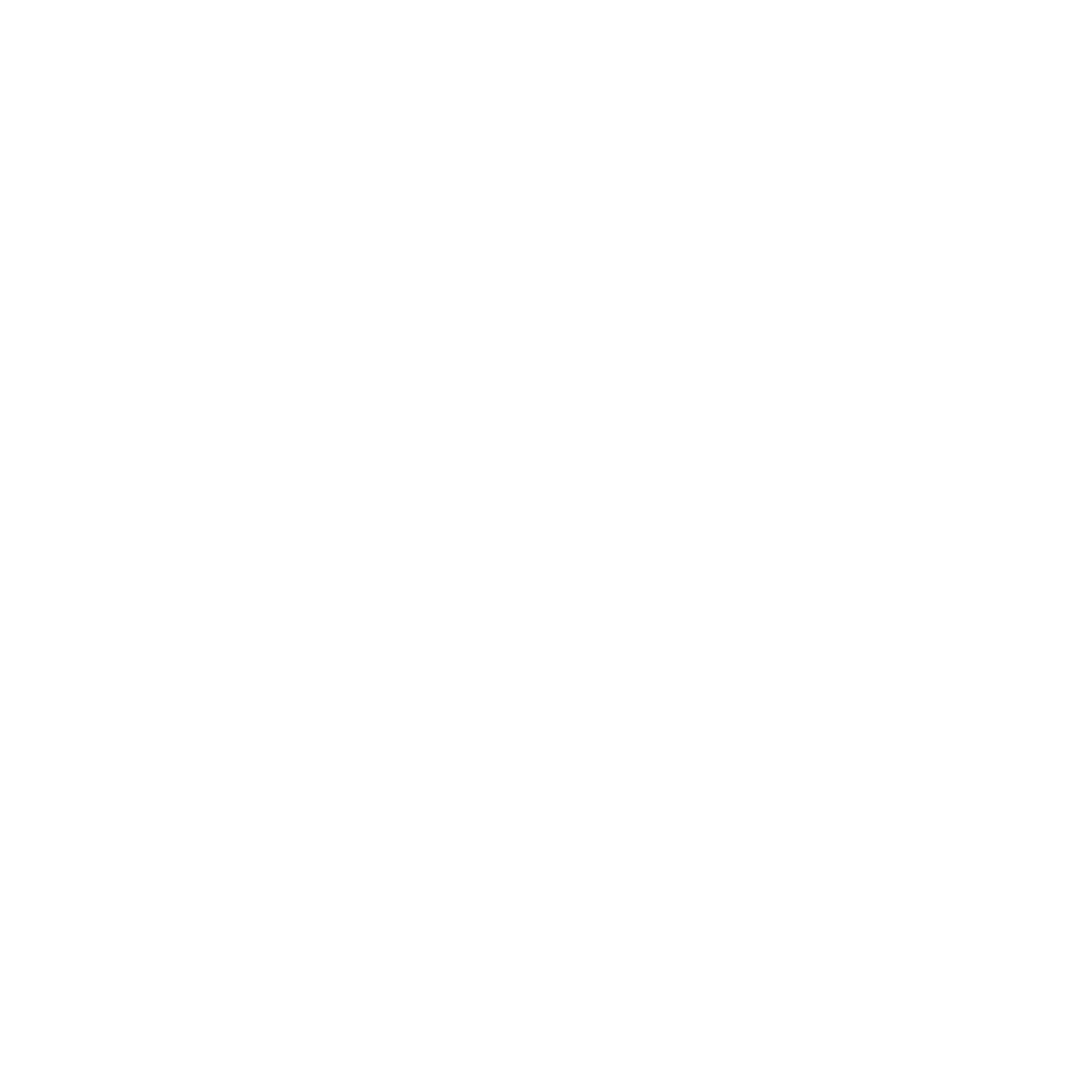 Black background with a white minimalist rainbow consisting of seven arched lines with a white circle at the center bottom.