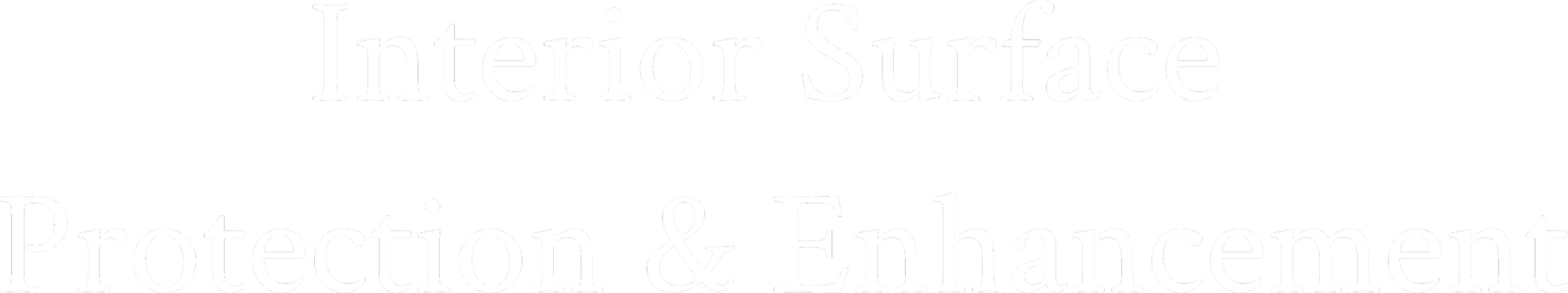 Graphic displaying terms 'Interior Surface' and 'Protection & Enhancement' in white text on a black background.