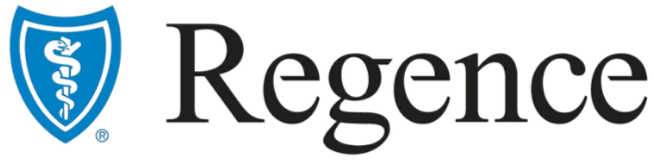 Regence logo with a blue shield and a caduceus symbol, followed by the word 'Regence' in black text.