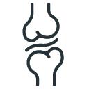 Stylized outline of a human nose and mouth