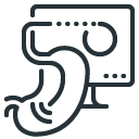 Stylized illustration of an elephant in blue line art.