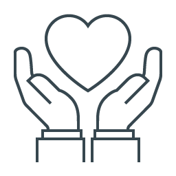 Illustration of two hands holding a heart