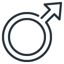 Gender symbol with arrow pointing upward and to the right