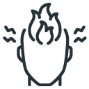 Icon of a head with fire on top 