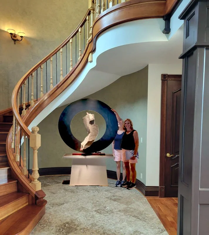 SISYPHEAN CIRCLE - I circle, 2010, slate/pigmented and sealed steel, 56"h x54w x12"d (142 x 137 x 30 cm)