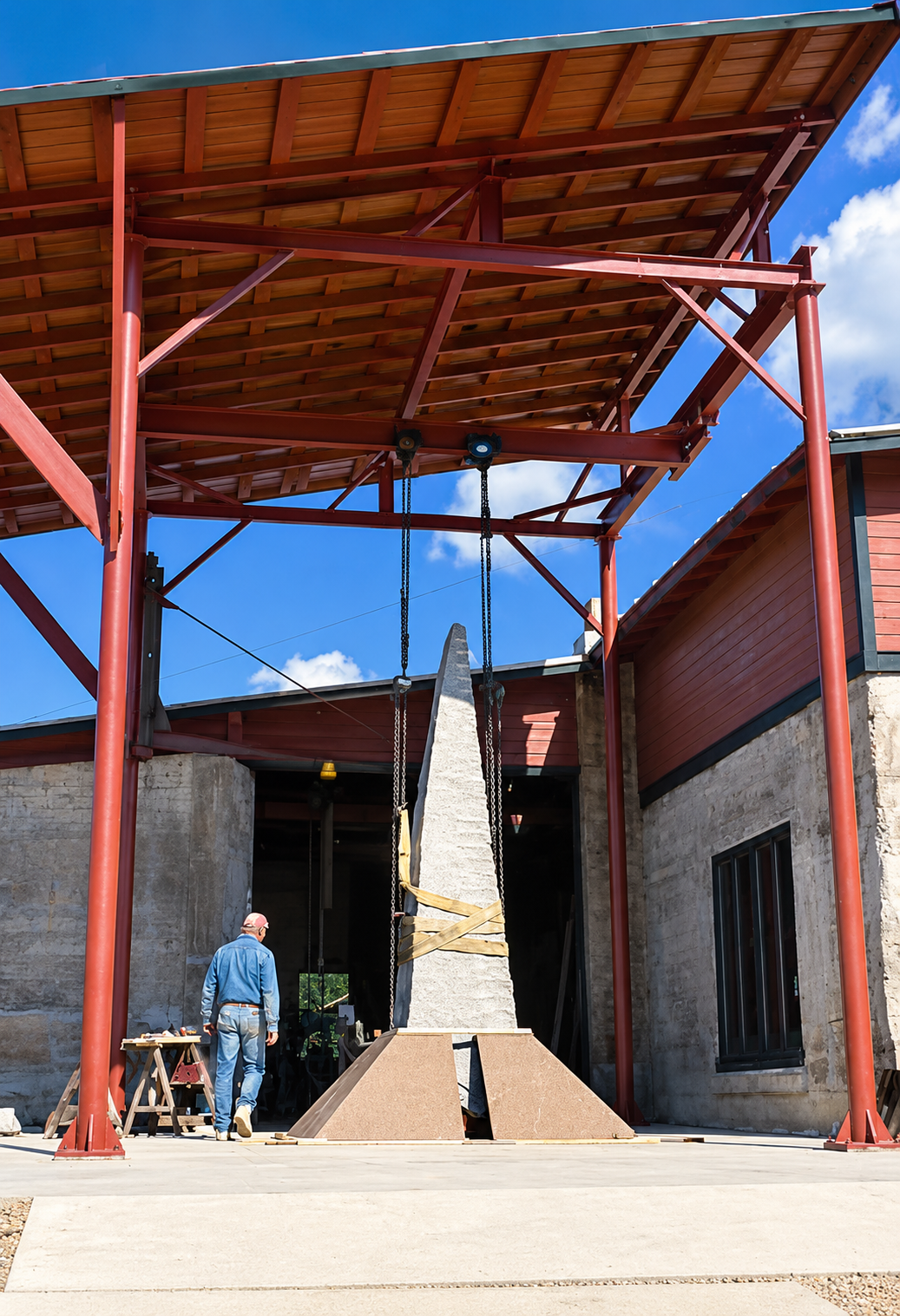 with plywood mock-up