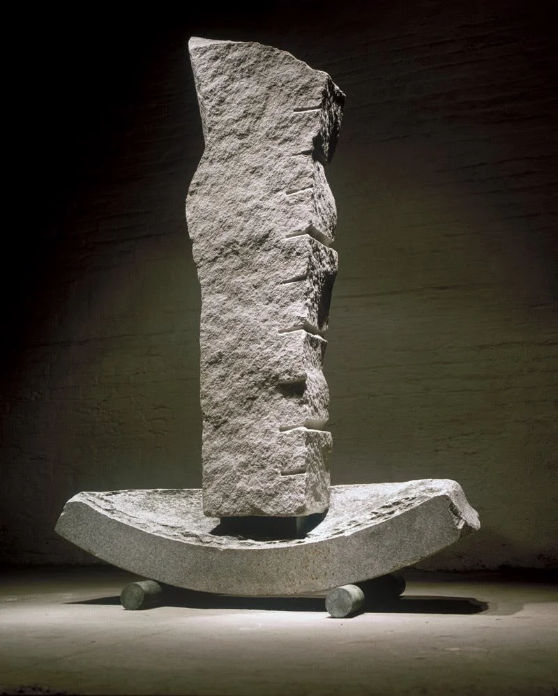 I&rsquo;ll be curious if anyone finds the &ldquo;bongo board&rdquo; reference in the text &hellip;

NON SEMPER EA SUNT QUAE VIDENTUR, 1991, bronze and granite, 85"h x60"w x27"d
(Things are not always what they appear)

Non Semper Ea Su
