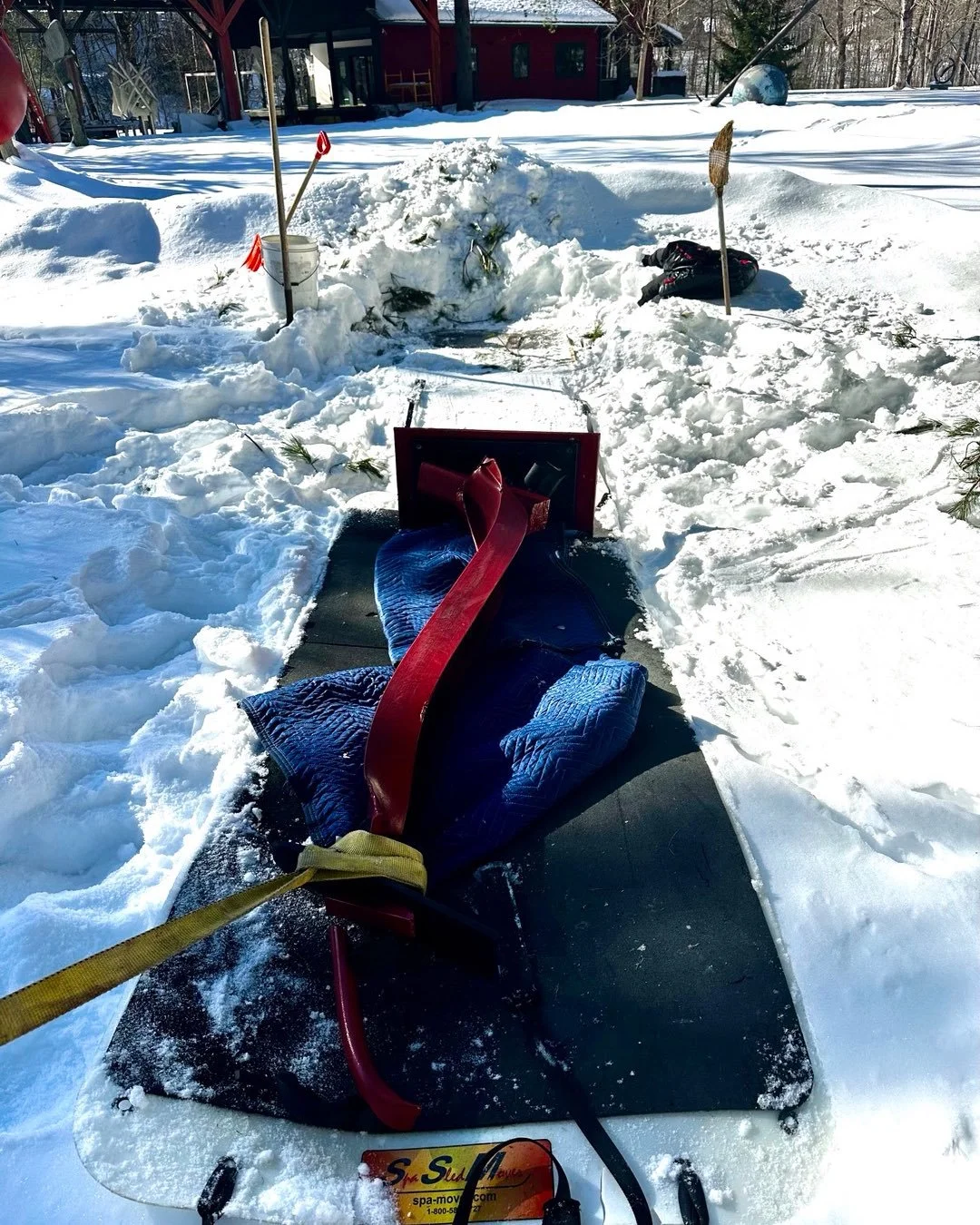 February digging sculpture from snow, dragging to studio getting ready to ship to London&hellip;