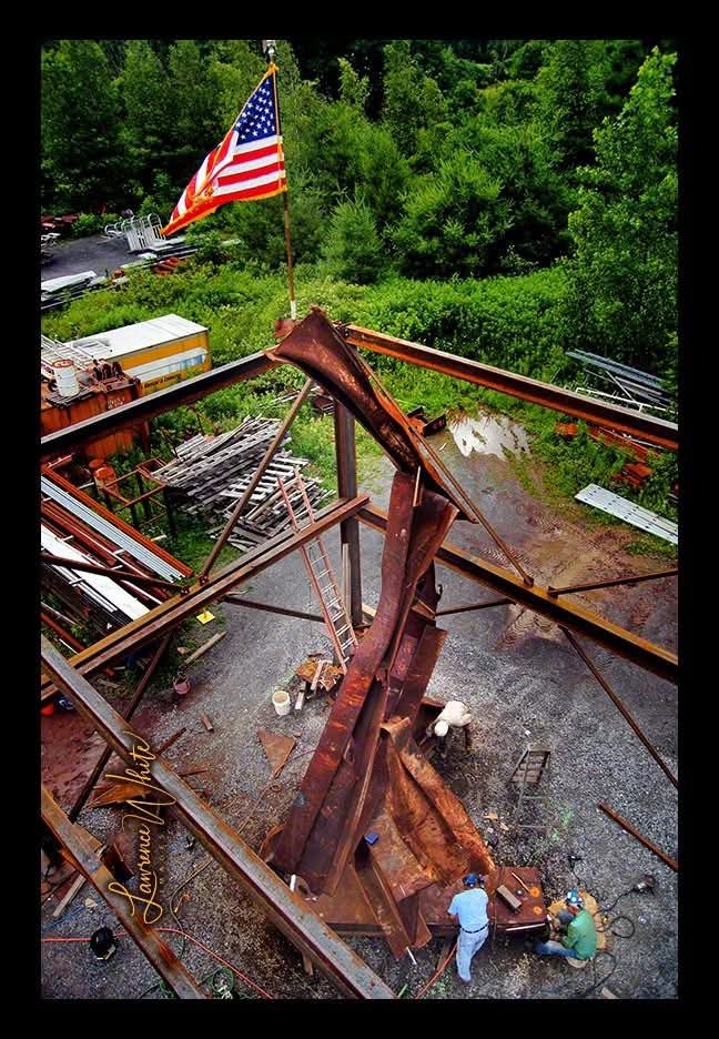 Sharing this 2011 Lawrence White photo of our &ldquo;Tempered by Memory&rdquo;Saratoga 911 Memorial sculpture co-￼created by myself and Noah Savett along with a very talented group of local retired union ironworkers.

Fantastic project now honorably 