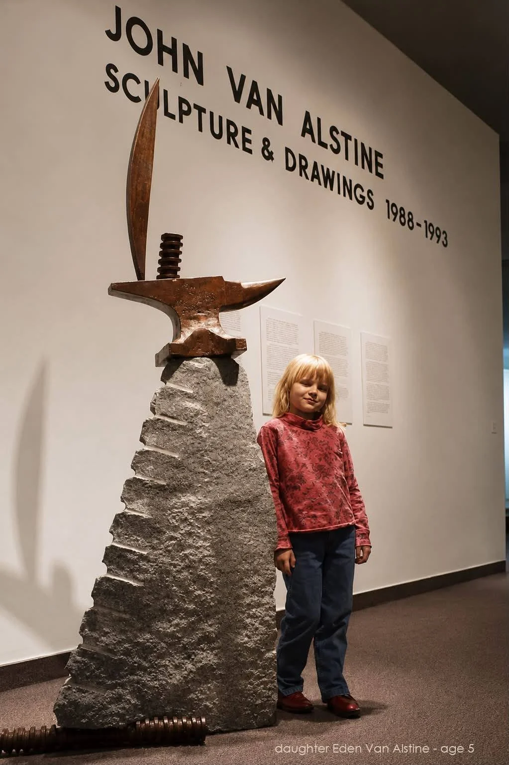 Digging through some photos, scanning things for my new website came across this wonderful remembrance. Daughter Eden with me during the transport, installation and opening of my show at the Cleveland University Gallery 1994 four