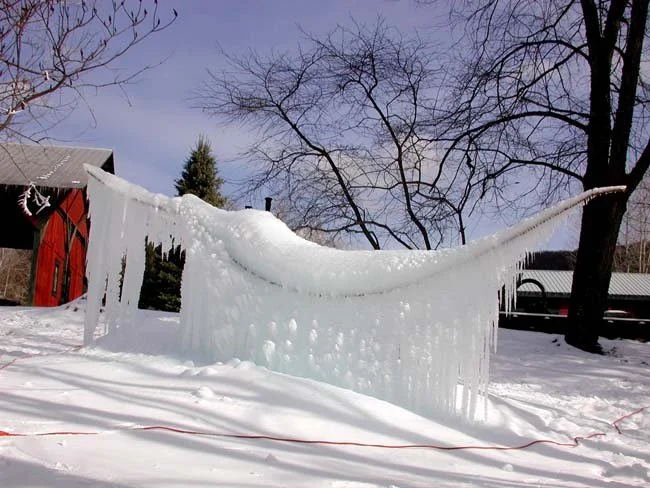 Winter "ice works" in collaboration with Tom Holmes