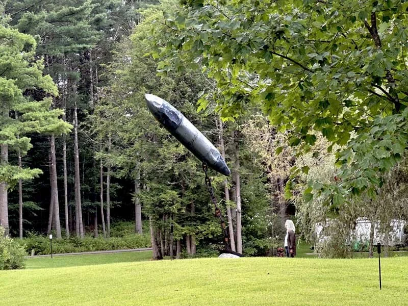 View when first approaching on driveway - see only the tank at first