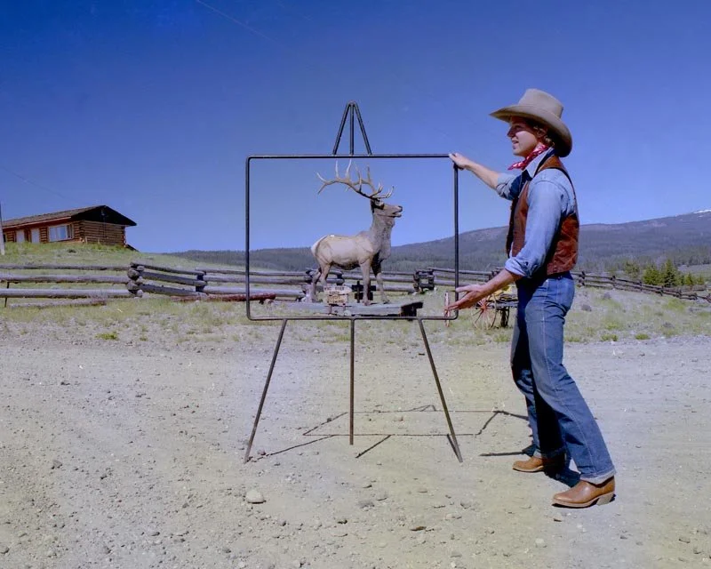"Cowboy Easel landscape", near DeBois, WY 1979