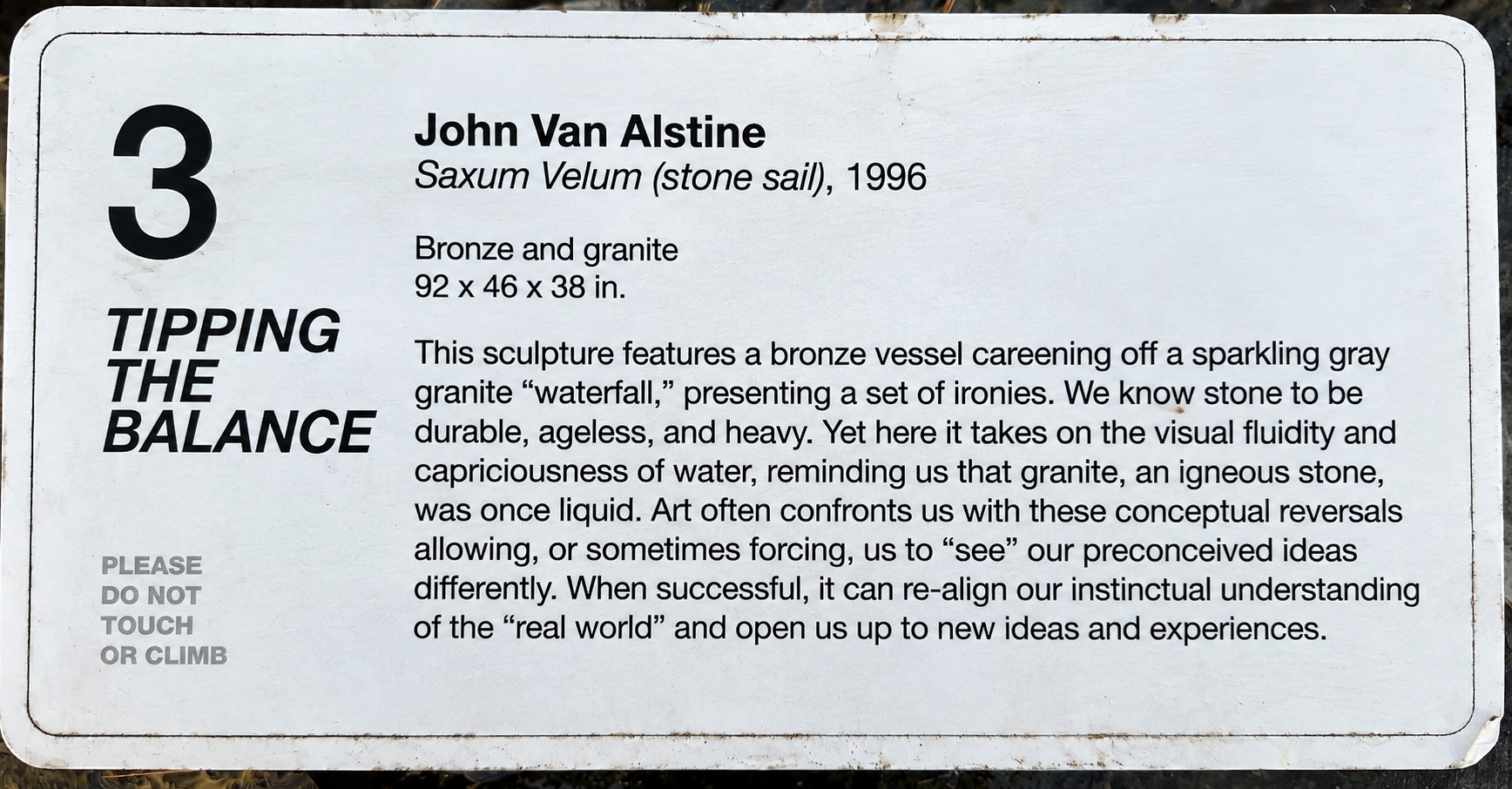 Info plaque, solo exhibition, Chesterwood Nat. Historic Site, Stockbridge, MA 2022
