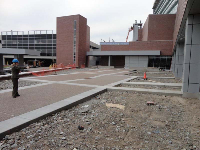 Site before landscaping and sculpture