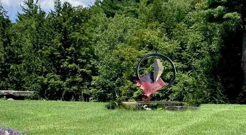 SISYPHEAN CIRCLE (homage to Major Taylor)" 2019, granite / galvanized and powdercoated steel, 80"h x70"w x16"d (w/o base)
203 x178 x40 cm