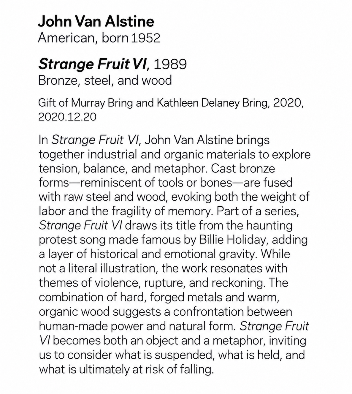 2025-27 "As Earth is to Sky" exhibit, Ringling Museum of Art, Sarasota, FL, wall text.