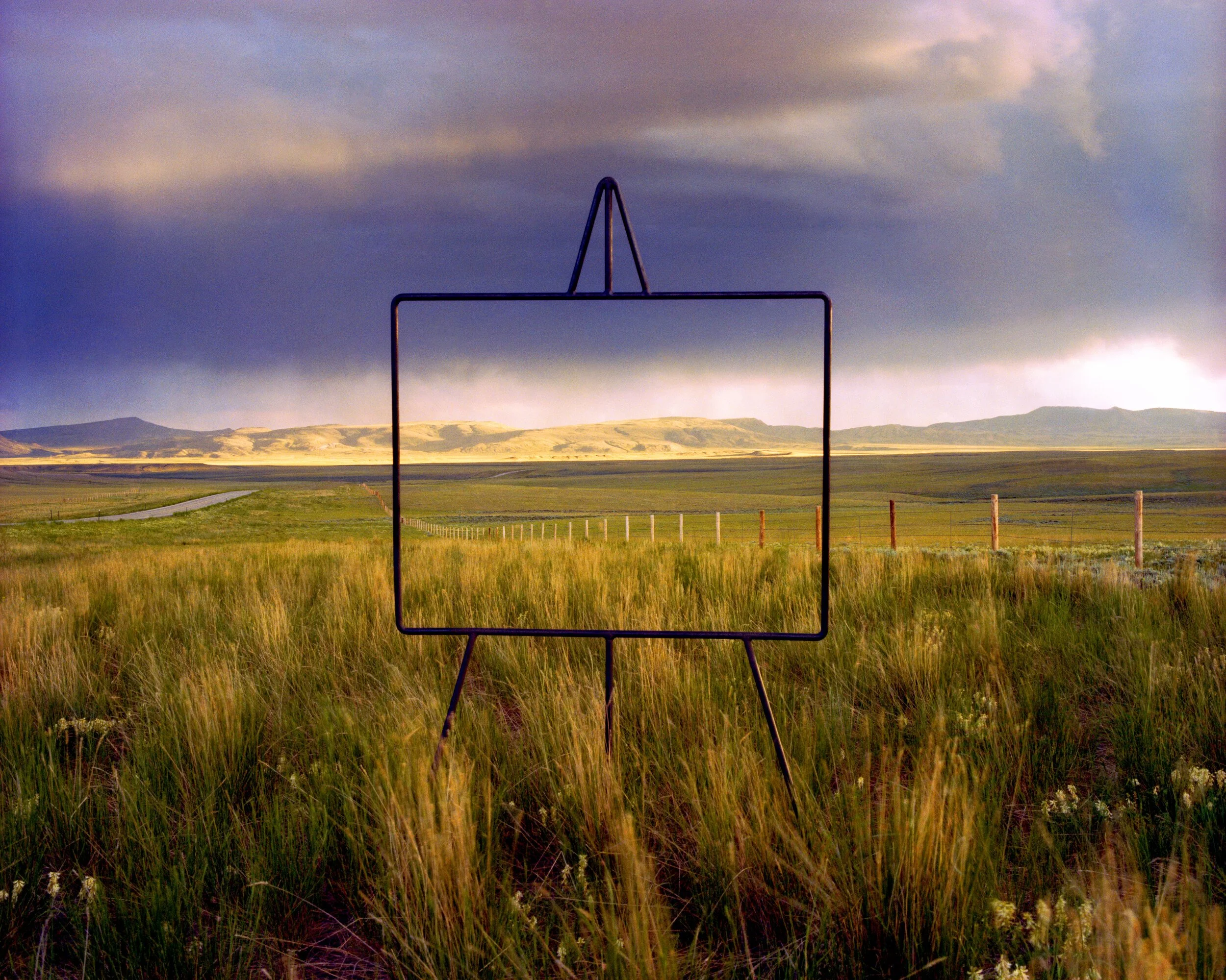 Wyoming Easel Landscape - fence , Shirley Basin, Wyoming