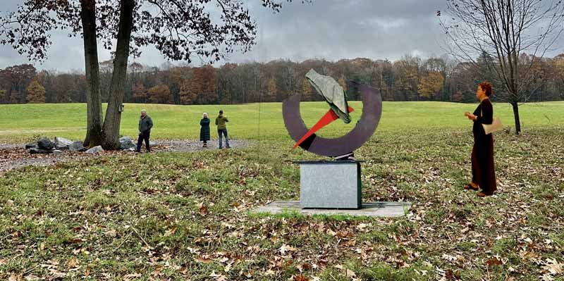 SISYPHEAN CIRCLE 2013, 2013, 
slate/powder coated steel, 54"h x"h x56"w x12"d