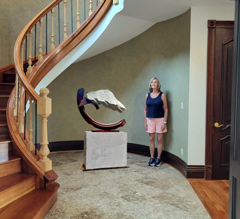 "LUNGE 5-25" 2025
Vermont granite / galvanized and powdercoated steel, 28"h x34"w x11"d