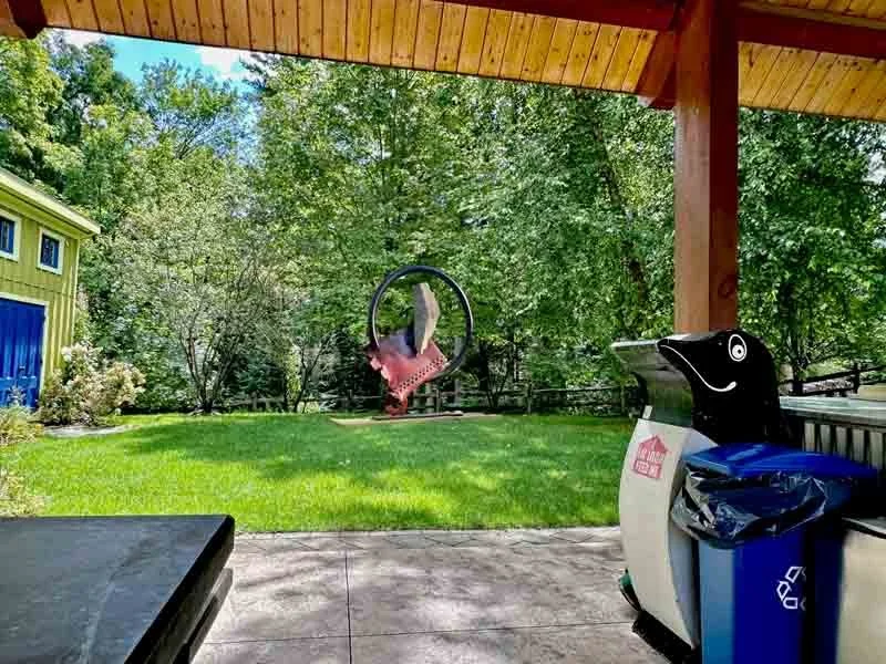 SISYPHEAN CIRCLE (homage to Major Taylor)" 2019, granite / galvanized and powdercoated steel, 80"h x70"w x16"d (w/o base)
203 x178 x40 cm