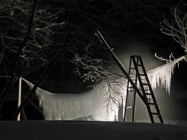 Winter "ice works" in collaboration with Tom Holmes