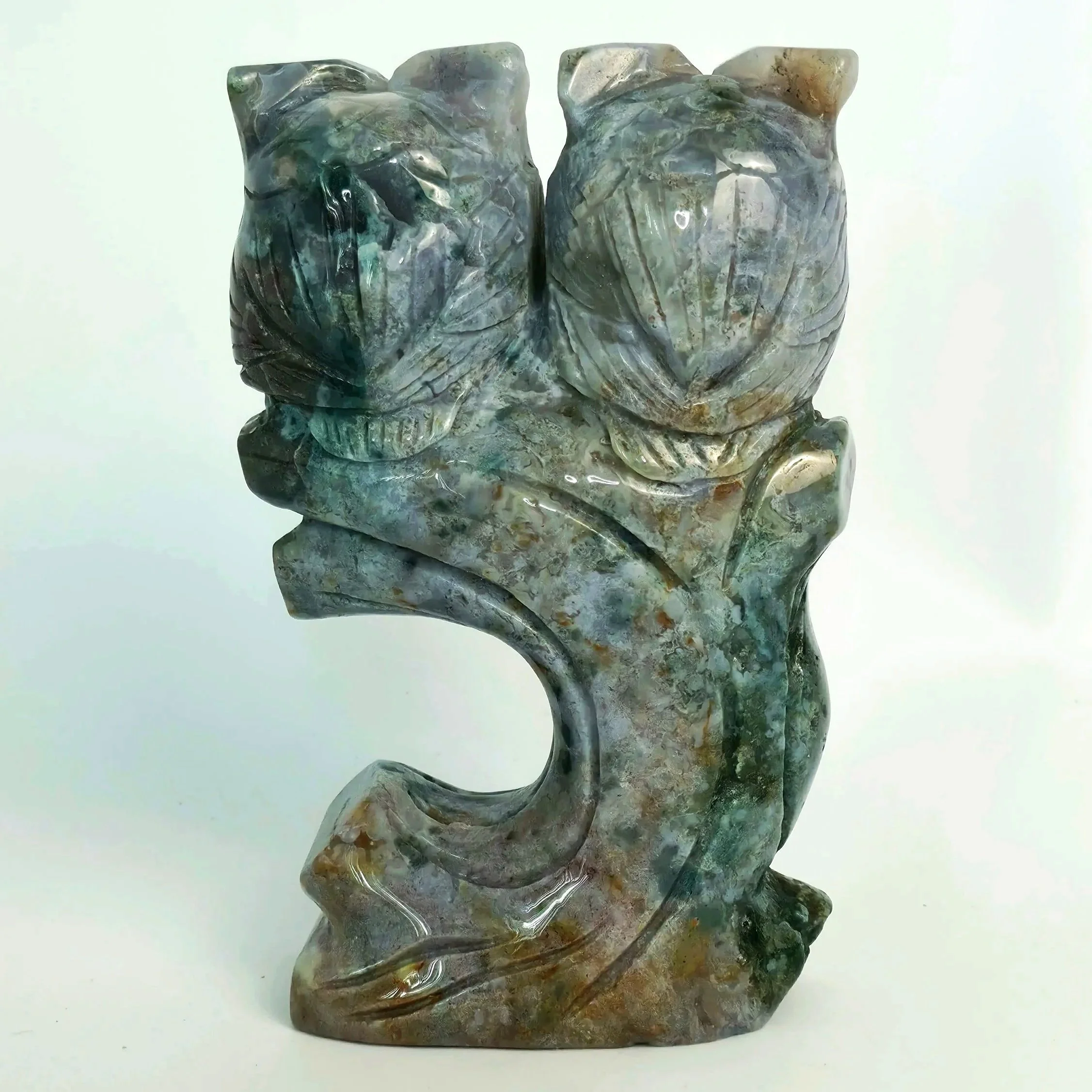 Ocean Jasper Moss Agate Twin Owls.jpg
