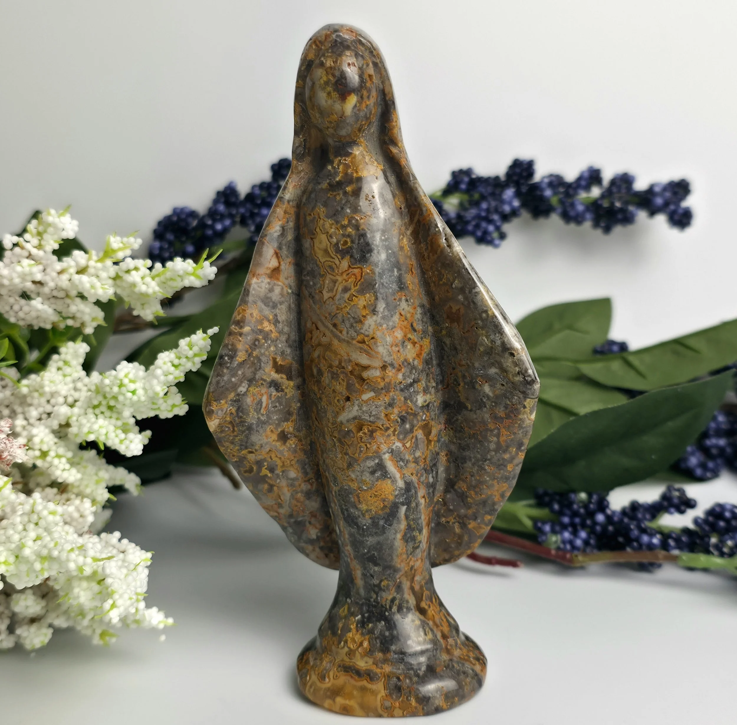 Crazy Lace Agate Blessed Mother - A Rare Original